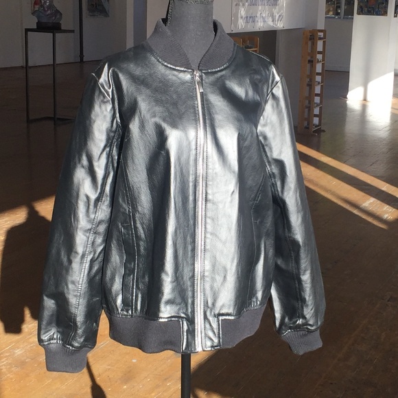 Roaman's Jackets & Blazers - Black leather bomber